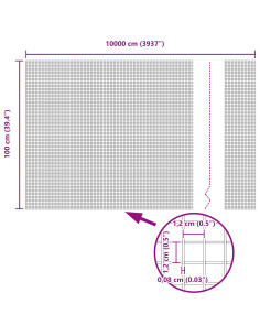 Recinzione con Posto Verde 1 x 100 m Acciaio e PVC 2