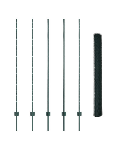 Recinzione con Posto Verde 1,5 x 10 m Acciaio e PVC