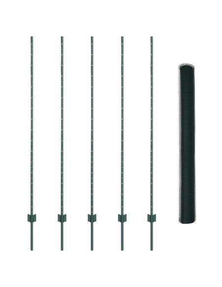 Recinzione con Posto Verde 1,5 x 10 m Acciaio e PVC