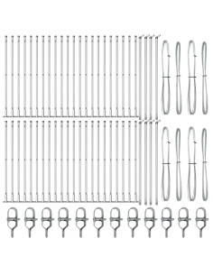 Palo della recinzione 52 pcs Grigio 3,2 x 3,2 x 90 cm 2