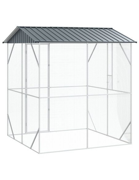 voliera per uccelli  antracite 210x227x247 cm acciaio