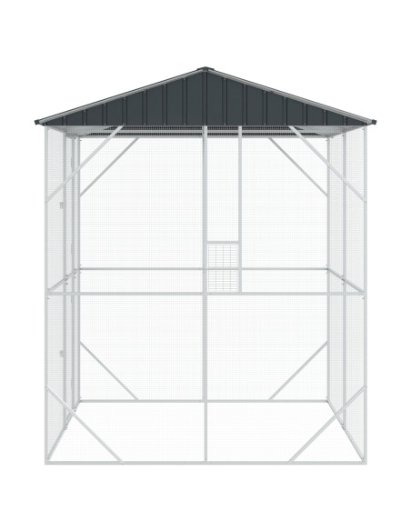 voliera per uccelli  antracite 210x227x247 cm acciaio