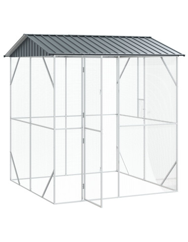 Gabbia per uccelli Antracite 215 x 208 x 247 cm Acciaio zincato