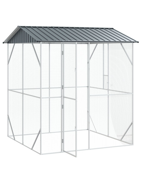 voliera per uccelli  antracite 210x227x247 cm acciaio