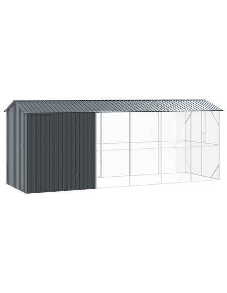 Voliera per Uccelli con Estensione Antracite 210x640x247 cm Acciaio