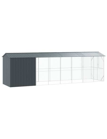 Voliera per Uccelli con Estensione Antracite 210x838x247 cm Acciaio