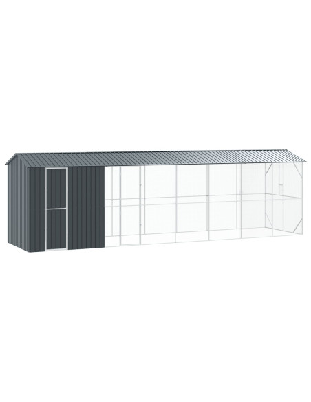 Voliera per Uccelli con Estensione Antracite 210x838x247 cm Acciaio