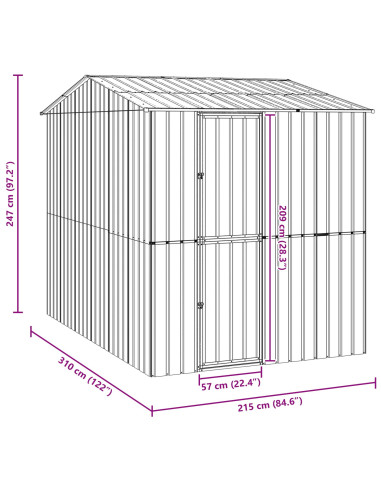 Gabbia per uccelli Antracite 215 x 310 x 247 cm Acciaio zincato