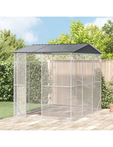 Voliera per Uccelli Antracite 310x227x247 cm Acciaio