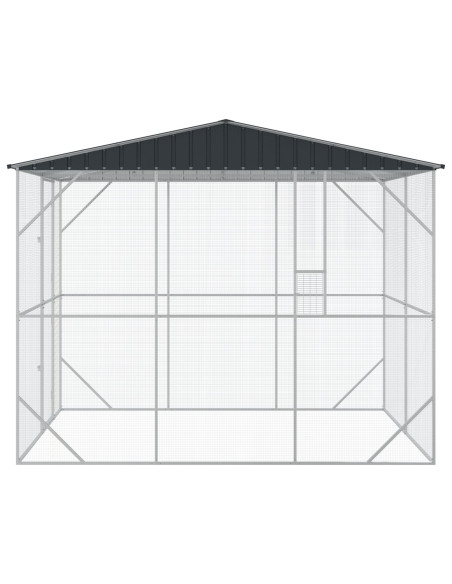 Voliera per Uccelli Antracite 310x227x247 cm Acciaio