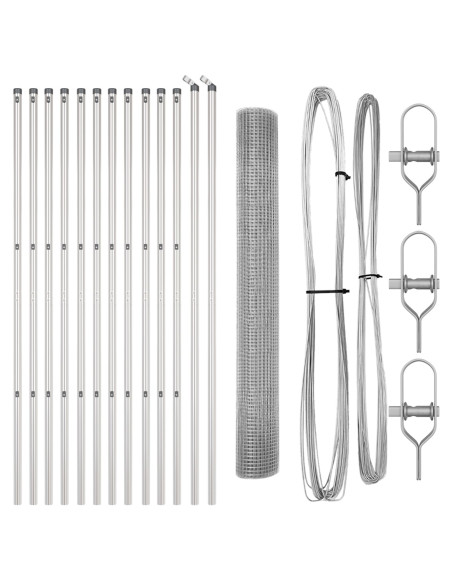 Palo della recinzione Argento 25 x 1,4 m (rete 16 x 16 mm)