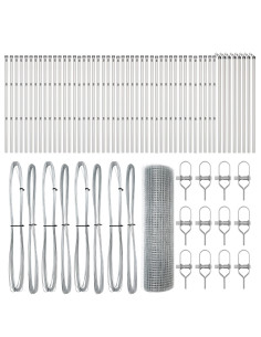 Palo della recinzione Argento 100 x 0,5 m (rete 19 x 19 mm)