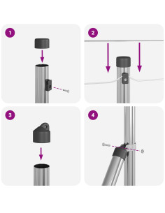 Palo della recinzione Argento 50 x 0,5 m (rete mesh 19 x 19 mm)
