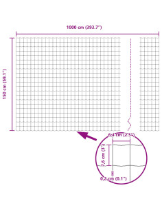 Recinzione con Posto Argento 1,5 x 10 m Acciaio