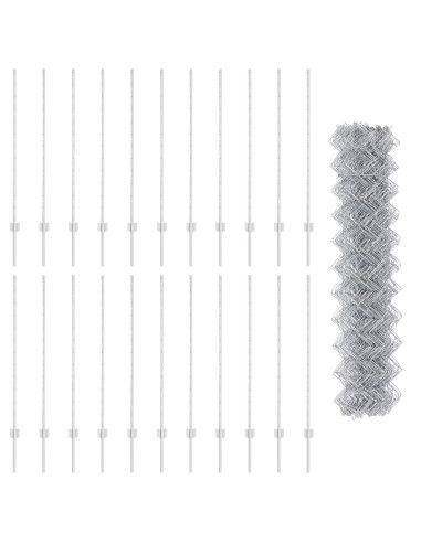 Recinzione con Posto Argento 1,2 x 25 m Acciaio