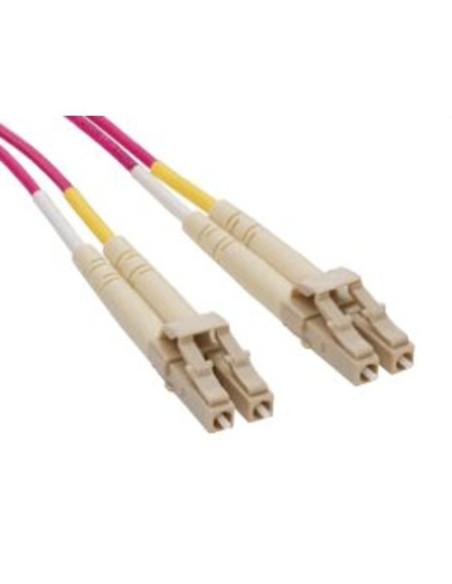 Bretella di connessione e permutazione a 2 fibre ottiche MULTIMODALI OM4 connett. LC-LC DUPLEX 1m guaina esterna LSZH IEC60332-1