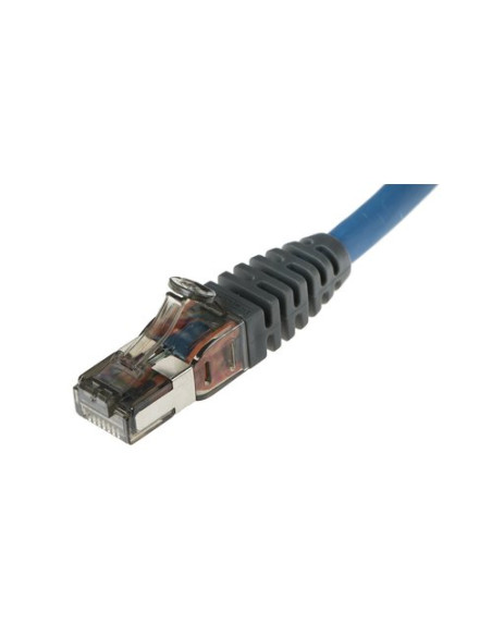 Bretel.di conn.Plug/Plug RJ45,6A 500Mhz lunghezza 3m con condut. a trefoli 26AWG guaina esterna in materiale LSZH IEC 332.1 Blu