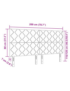 Testiera con testiera Rosa 200 cm Velluto