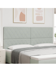 Testiera con testiera Grigio chiaro 200 cm Pelle Sintetica 2