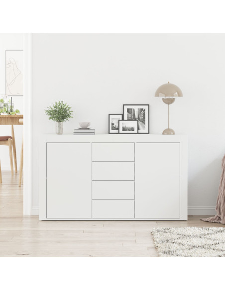 Credenza Bianca Bianca Legno 120 x 36 x 69 cm Stoccaggio