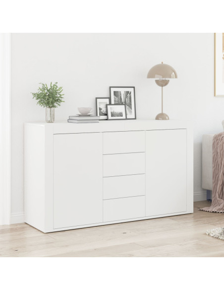 Credenza Bianca Bianca Legno 120 x 36 x 69 cm Stoccaggio