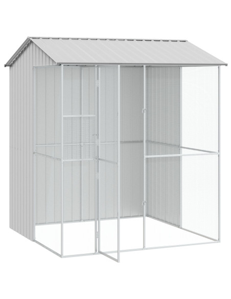Aviario per Uccelli  Grigio 215x210x247 cm Acciaio