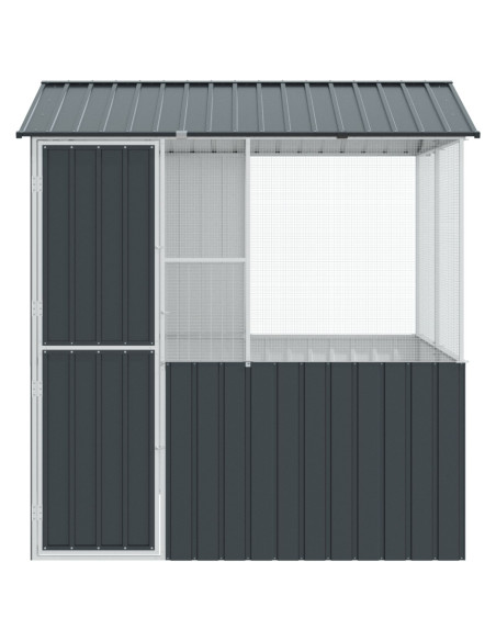 gabbia per uccelli  antracite 215x78x200 cm acciaio zincato