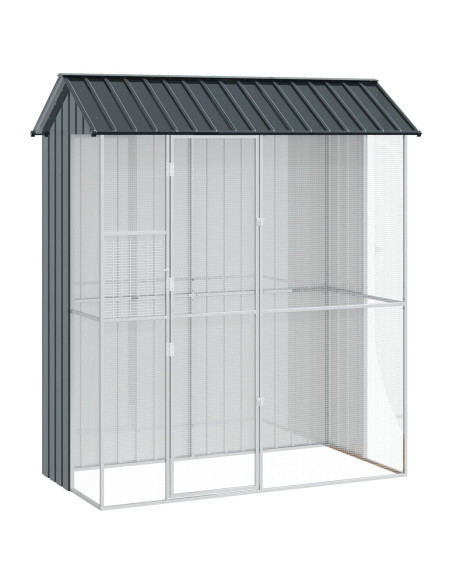 Voliera per Uccelli  Antracite 215x110x247 cm in Acciaio