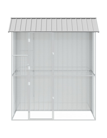 Aviario per Uccelli  Grigio 215x110x247 cm Acciaio