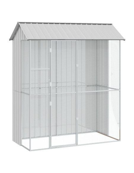Aviario per Uccelli  Grigio 215x110x247 cm Acciaio