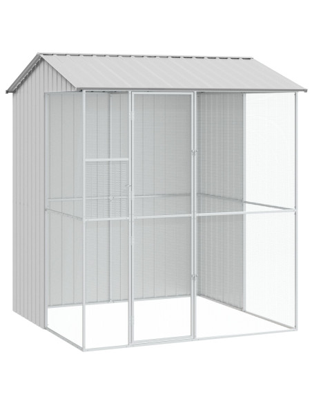 Aviario per Uccelli  Grigio 215x210x247 cm Acciaio