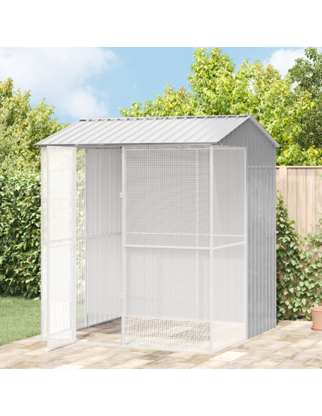 Aviario per Uccelli  Grigio 215x210x247 cm Acciaio
