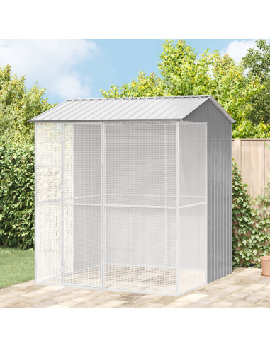 Gabbia per uccelli Grigio 215 x 210 x 247 cm Acciaio zincato