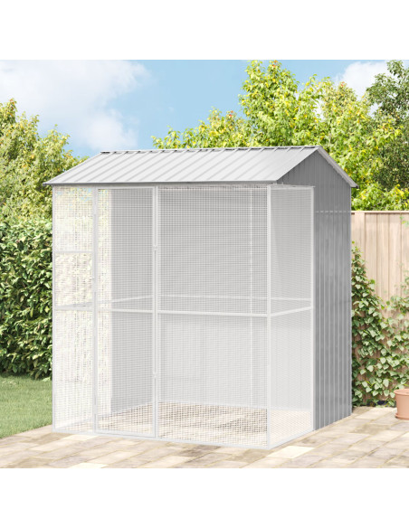 Aviario per Uccelli  Grigio 215x210x247 cm Acciaio
