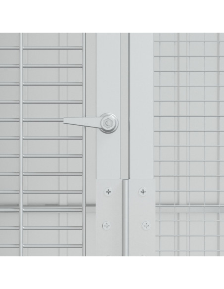 Aviario per Uccelli  Grigio 215x310x247 cm in Acciaio