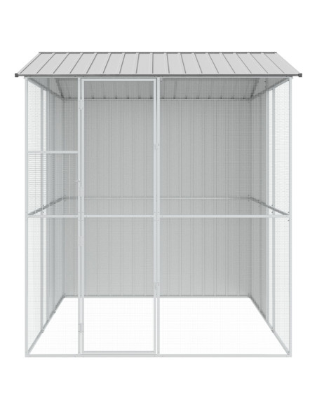 Aviario per Uccelli  Grigio 215x310x247 cm in Acciaio