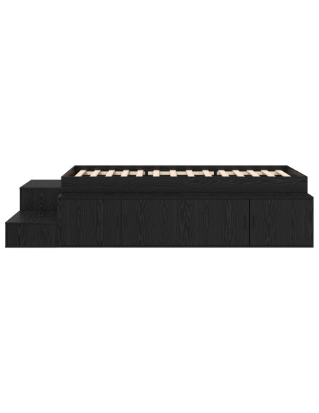 Letto con contenitore  Rovere Nero Legno ingegnerizzato 90 x 190 cm