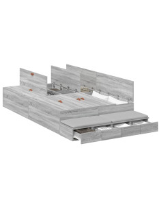Struttura letto con contenitore Grigio Sonoma 120 cm