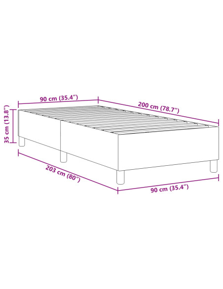 Letto Box Spring Grigio chiaro 90x200 cm Tessuto corduroy
