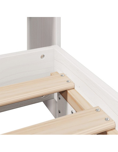 Giroletto senza Materasso Bianco 90x200 cm Legno Massello Pino