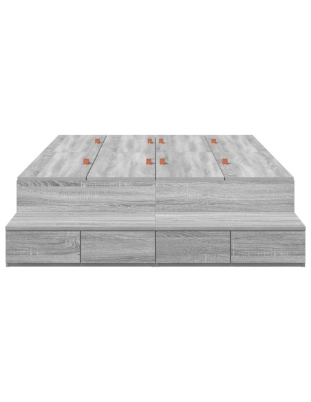 Struttura Letto con Contenitore Grigia sonoma Legno ingegnerizzato