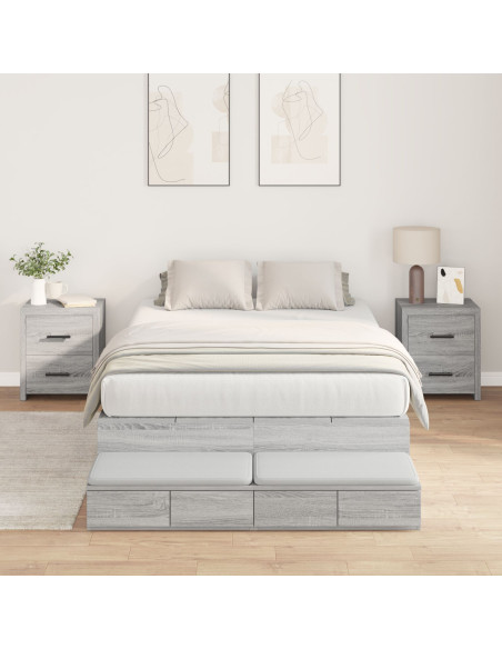 Struttura Letto con Contenitore Grigia sonoma Legno ingegnerizzato