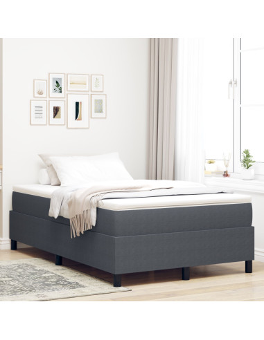 Letto a molle Grigio Scuro e Bianco 120 x 190 cm