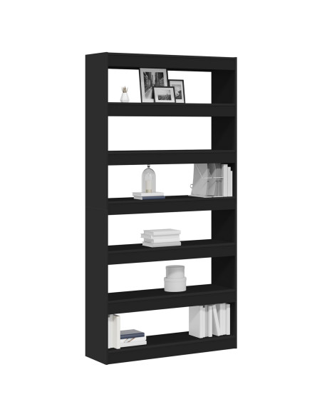 Libreria Nera Legno ingegnerizzato 100 x 30 x 198 cm Libreria