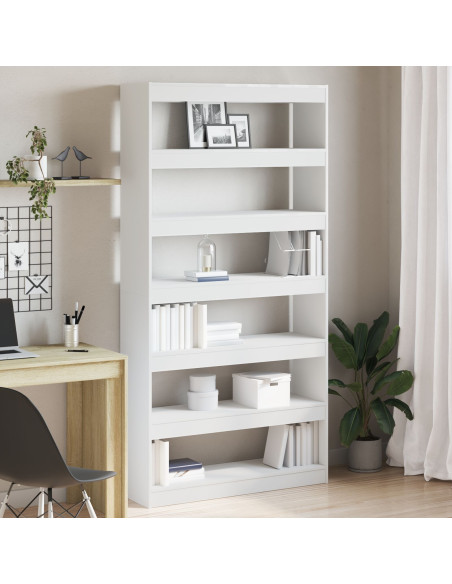 Libreria Bianca Bianca Legno ingegnerizzato 100 x 30 x 198 cm