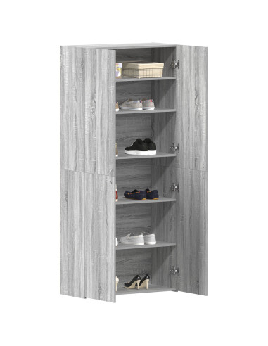 Mobile per scarpe Grigio 80 x 35.5 x 180 cm Legno multistrato