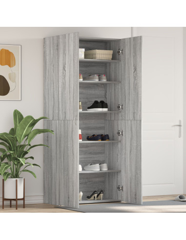 Mobile per scarpe Grigio 80 x 35.5 x 180 cm Legno multistrato