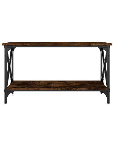 Tavolino Rovere Fumo 80x45x45 cm in Legno Multistrato e Ferro