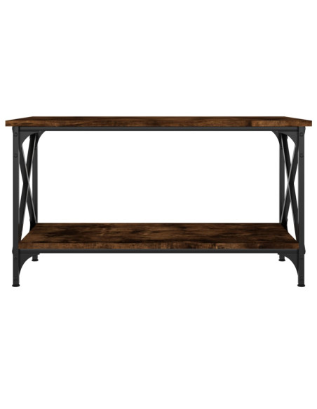 Tavolino Rovere Fumo 80x45x45 cm in Legno Multistrato e Ferro