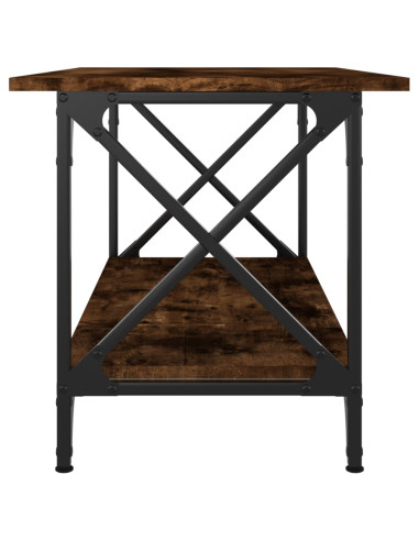 Tavolino Rovere Fumo 80x45x45 cm in Legno Multistrato e Ferro